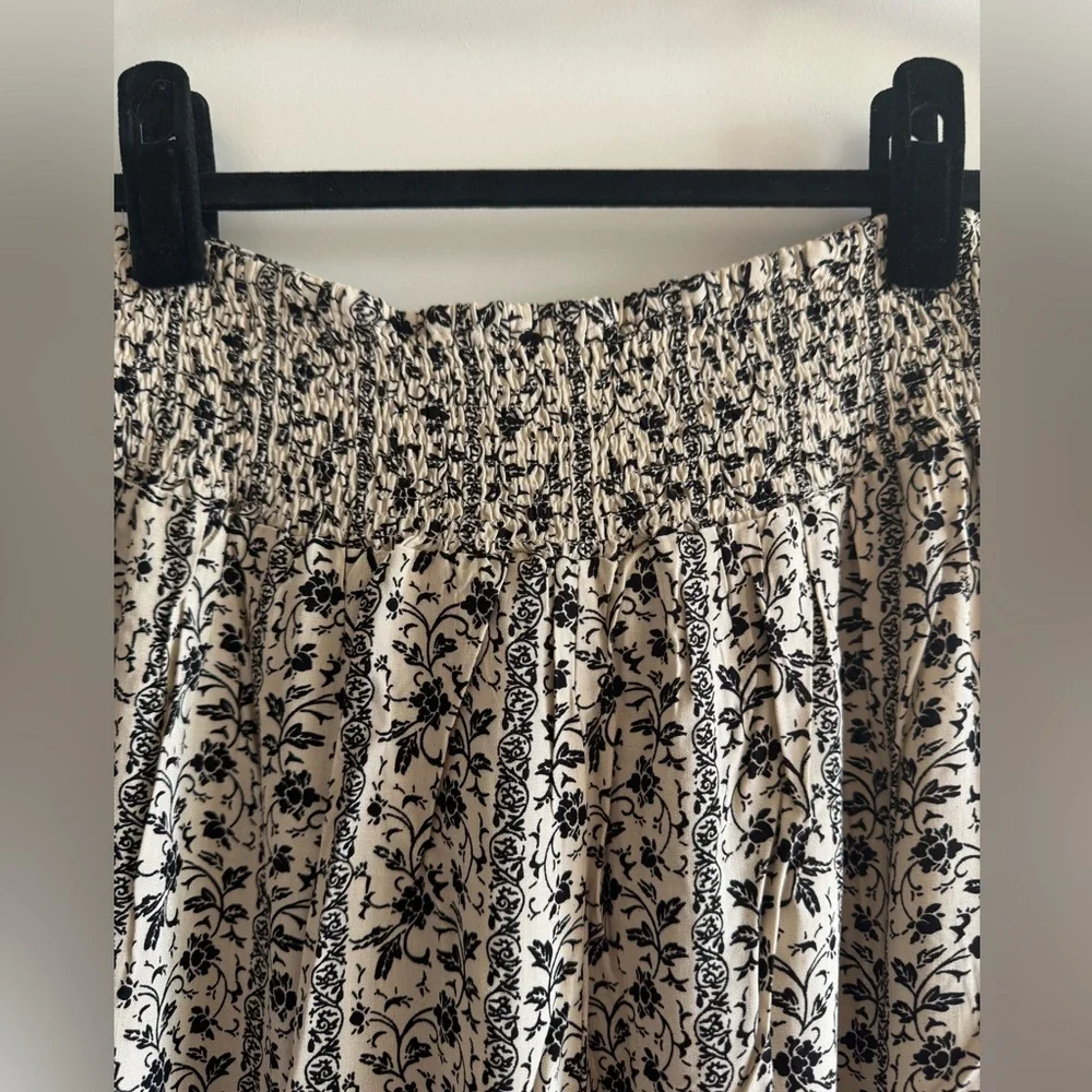 NWT Floral Wide-Leg Pants in Cream size Small - Picture 9 of 11
